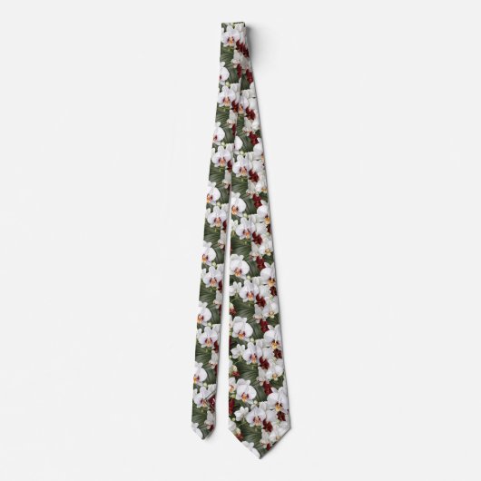 Cravate Monogramme Orchidées Blanches Orchidées Fleurs flo (Dos)