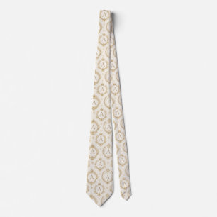 Cravate Monogramme personnalisé Or Baroque Royal Luxe
