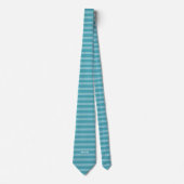 Cravate monogramme personnalisée Turquoise Stripes (Devant)