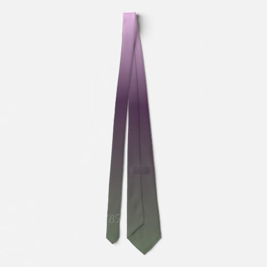 Cravate Monogramme Plum violet vert Ombre dépoli (Dos)