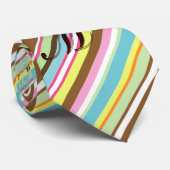 Cravate Monogramme rayé de RÉCOMPENSE d'ARTISTE de ZAZZLE (Roulé)