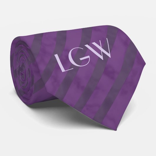 Cravate Monogramme rayé pourpre (Roulé)