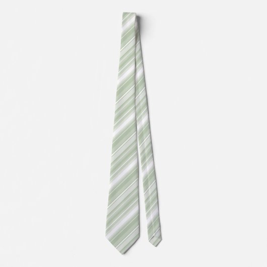 Cravate Monogramme rayures vert pâle (Devant)