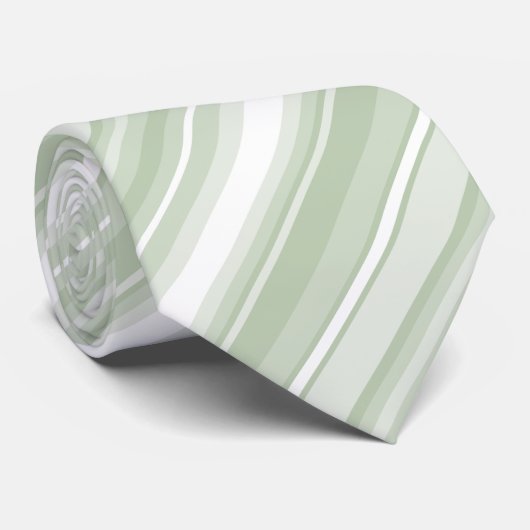 Cravate Monogramme rayures vert pâle (Roulé)