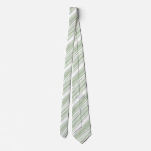 Cravate Monogramme rayures vert pâle (Dos)