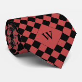 Cravate Monogramme Red Business À damiers (Roulé)