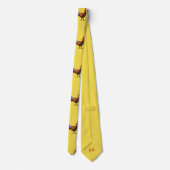 Cravate Monogramme Rooster poulet amusant Jaune Jaune (Dos)