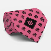 Cravate Monogramme rose dragon (Roulé)