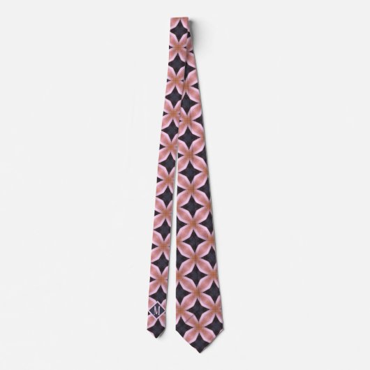 Cravate Monogramme rose & gris Design Motif unique Hommes (Dos)