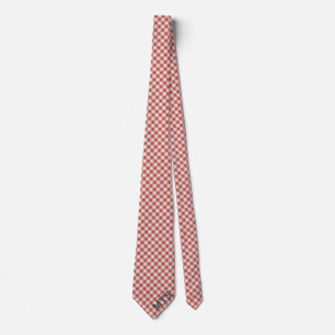 Cravate Monogrammé rouge et blanc En vichy vérifié Décontr