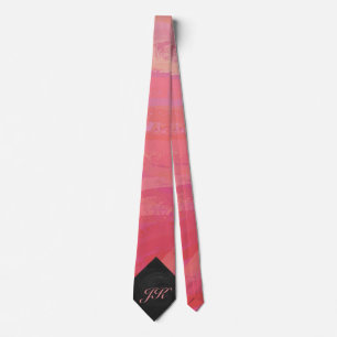 Cravate Monogramme Saumon