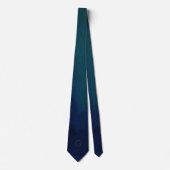 Cravate Monogramme simple bleu foncé élégant (Devant)