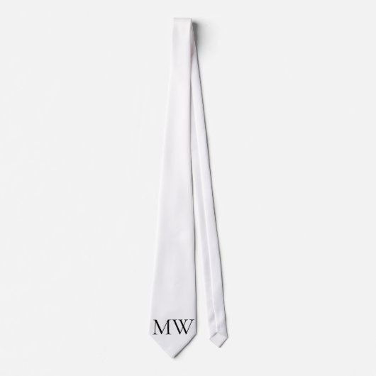 Cravate monogramme simple personnalisé nom groomsman minim (Devant)
