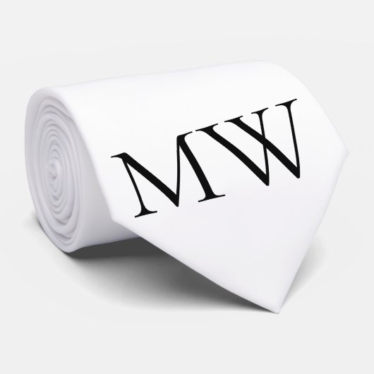Cravate monogramme simple personnalisé nom groomsman minim (Roulé)