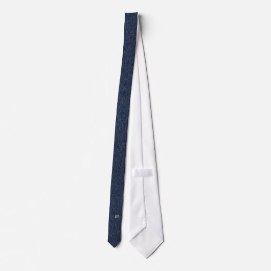 Cravate Monogramme Sm imprimé sur denim bleu foncé Imprime (Dos)