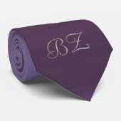 Cravate Monogramme Subtil Ombre pourpre (Roulé)