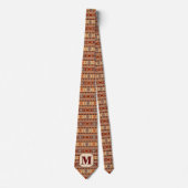 Cravate Monogramme Tan Design Sud-Ouest (Devant)