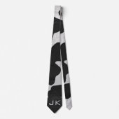 Cravate Monogramme vache noir et blanc (Devant)