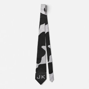 Cravate Monogramme vache noir et blanc