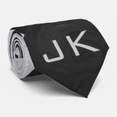 Cravate Monogramme vache noir et blanc (Roulé)