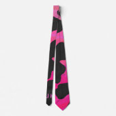 Cravate Monogramme vache rose chaud et noir (Dos)