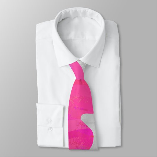 Cravate Monogramme Vache rose et blanc chaud (Attaché)