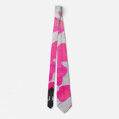 Cravate Monogramme Vache rose et blanc chaud (Dos)