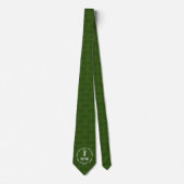 Cravate Monogramme vert personnalisé GOLF (Devant)