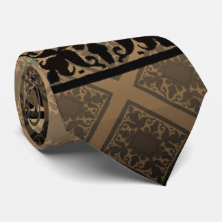 Cravate Monogramme vintage (chocolat)