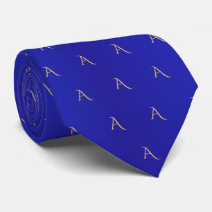 Cravate Monogrammes Initiales en Métal Brossé Rouge Écarla