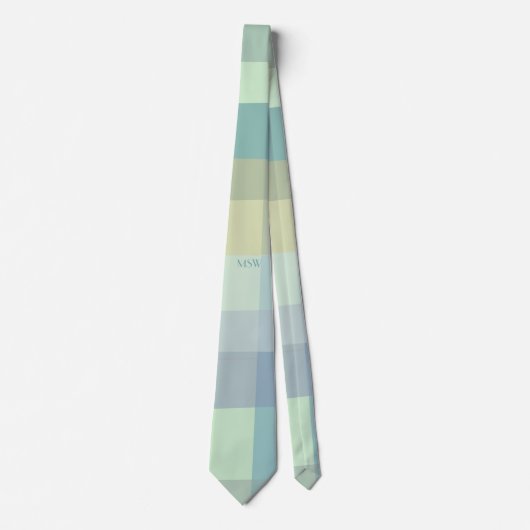 Cravate Monogrammes Initiales Pastel Retro Grandes Pâtes V (Devant)