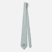 Cravate Monogran + Nom Sage Green Stripe (Devant)
