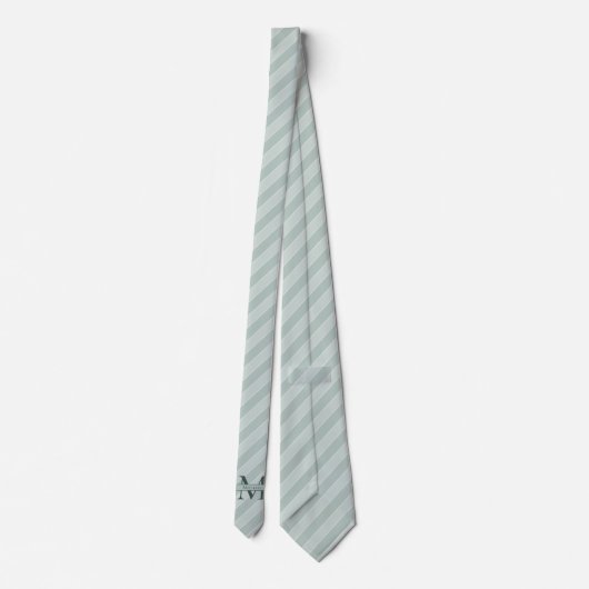 Cravate Monogran + Nom Sage Green Stripe (Dos)