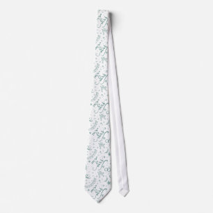 Cravate Monsieur et Madame doodles mignons vert sauge
