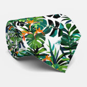 Cravate Monstera Bird-of-Paradise Tropical Seamless (Roulé)