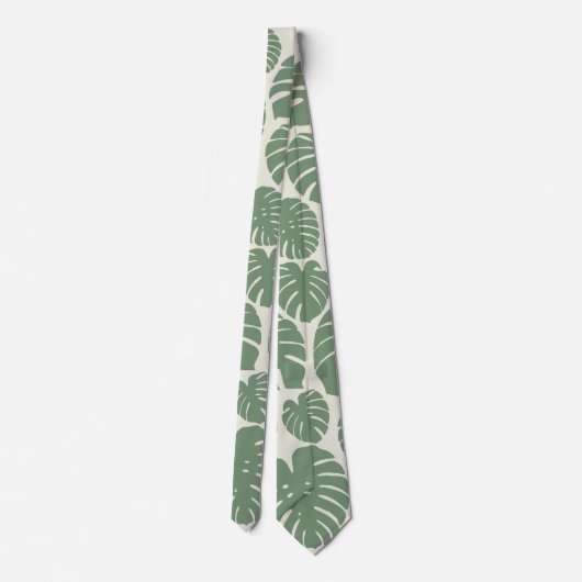 Cravate Monstera - Vert (Dos)
