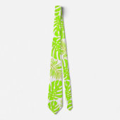 Cravate Monstère tropicale de Chartreuse et palmier feuill (Devant)