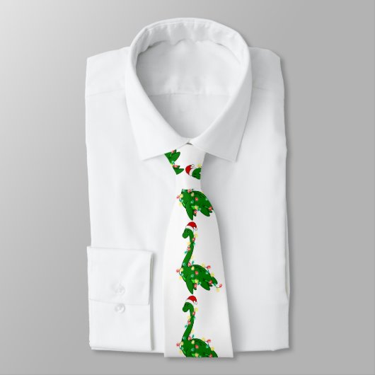 Cravate monstre de noël moche père Noël Loch ness (Attaché)