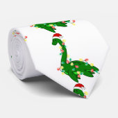 Cravate monstre de noël moche père Noël Loch ness (Roulé)
