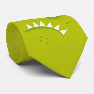 Cravate Monstre vert effrayant drôle fâché grincheux