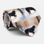 Cravate Montagne Bernaise Laisser neiger Noël (Roulé)