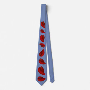 Cravate montrant la chute rouge de feuille
