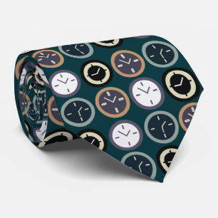 Cravate Montre colorée à motif d'horloge Watchmaker Horolo