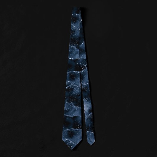 Cravate Moody Agate | Marine Denim Steel Blue Faux Parties