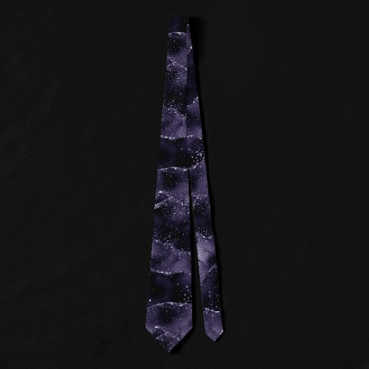 Cravate Moody Agate | Midnight Indigo Deep Purple Glam