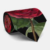 Cravate Moody Florals Noir & Bourgogne Vintage (Roulé)