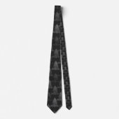 Cravate Moody Tree Motif | Noël noir argenté Onyx (Devant)