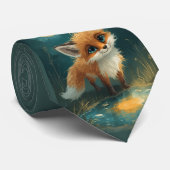 Cravate Moonlit Fox, Night Forest  (Roulé)
