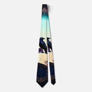 Cravate Moonlit Raven Suite de mariage floral gothique.