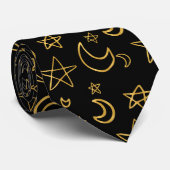 Cravate Moons et étoiles Motif or (Roulé)